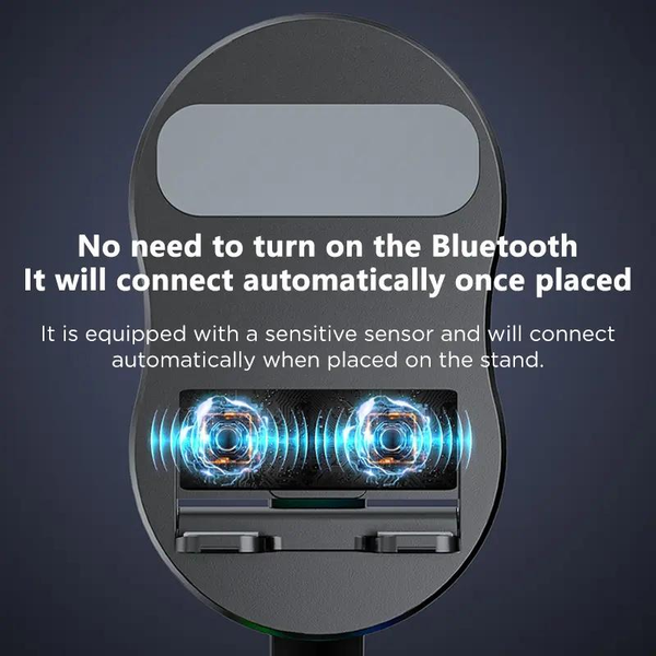 5-In-1 Wireless Bluetooth Speaker with Phone Holder | 3000Mah Portable Power Bank | USB Rechargeable | Adjustable Tablet Stand | Colorful LED Lights | Gift for Friends & Family