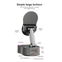 5-In-1 Wireless Bluetooth Speaker with Phone Holder | 3000Mah Portable Power Bank | USB Rechargeable | Adjustable Tablet Stand | Colorful LED Lights | Gift for Friends & Family"