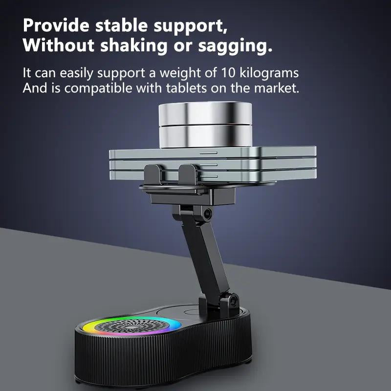 5-In-1 Wireless Bluetooth Speaker with Phone Holder | 3000Mah Portable Power Bank | USB Rechargeable | Adjustable Tablet Stand | Colorful LED Lights | Gift for Friends & Family"