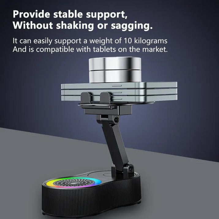 5-In-1 Wireless Bluetooth Speaker with Phone Holder | 3000Mah Portable Power Bank | USB Rechargeable | Adjustable Tablet Stand | Colorful LED Lights | Gift for Friends & Family"